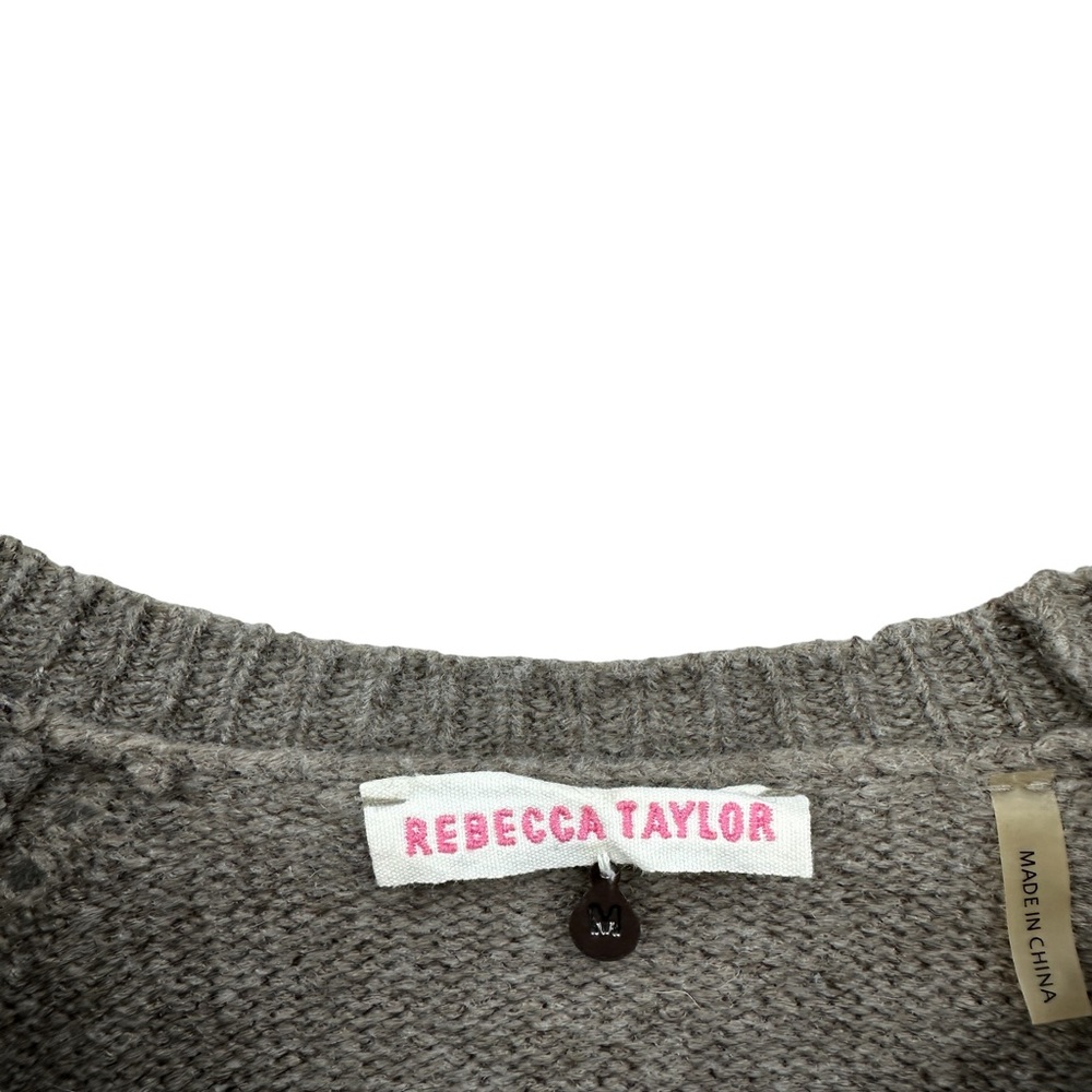 REBECCA TAYLOR Sweater Animal Print Wool Cashmere Nylon Pullover Brown - Picture 7 of 8